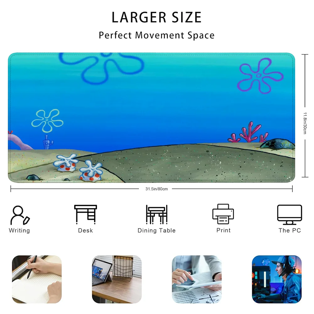 SpongeBob SquarePants Bureaumat Over Edge Mause Pad Muis Antislip Rubber Kawaii Gaming Pc Accessoires Gamer Toetsenbord Bureaumat