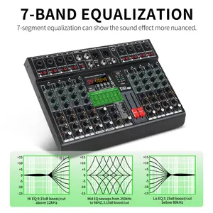 Professioneller Sound -Audio -Mixer Xtuga, 6, 8 Kanäle, 48 V, 2 Aux, Mischkonsole, 99 digitale Effekt, USB -Aufnahme, Bluetooth, DJ -Mix -Tabelle 8 Hauptverkauf Digitalkonsolen Mix Professional - №7