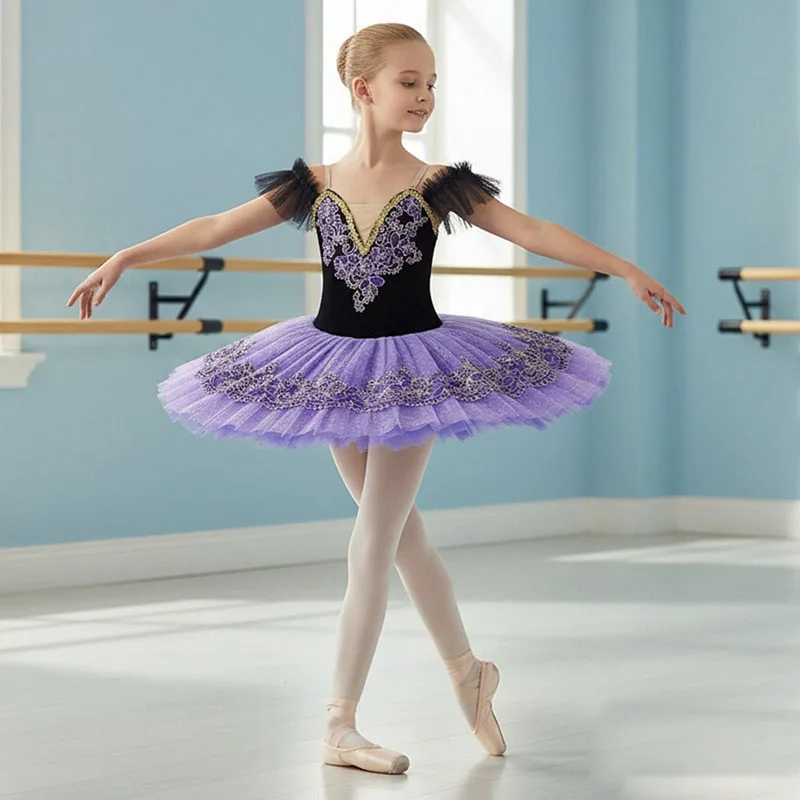 

Mother Daughter Dance Costume Kids Ballet Leotard Dress Girls Women Clothes Purple Family Matching Tutu Outfits