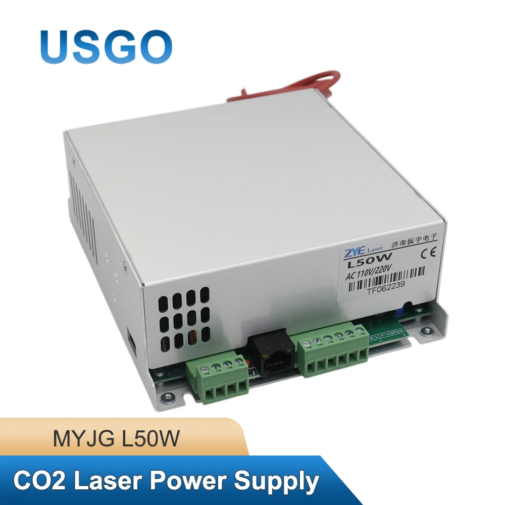 USGO 50W CO2 Laser Power Supply 3A Output for 45-50W Laser Tube CO2 Laser Engraving Cutting Machine M50