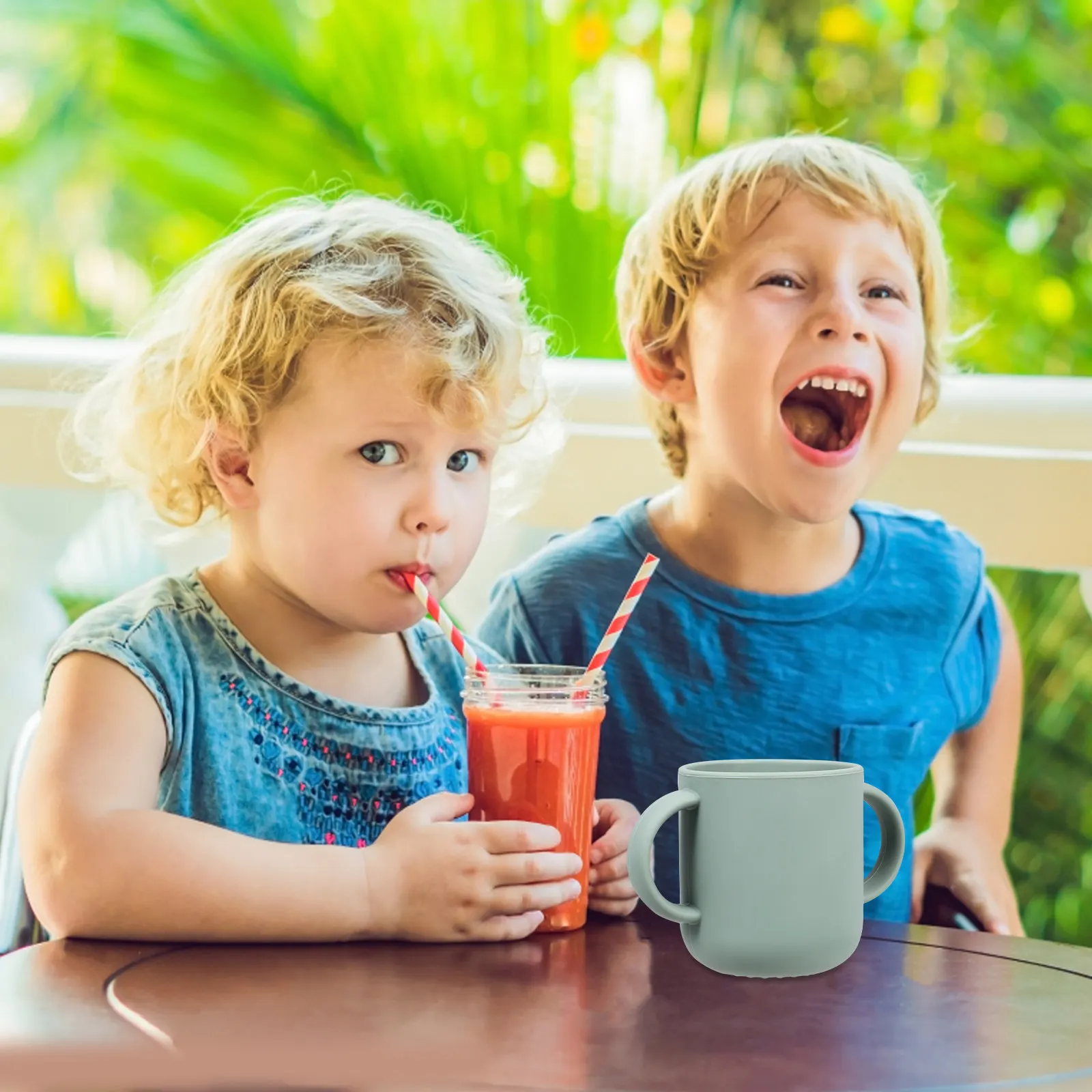 

Baby Drinking Training Silicone Toddler Learner Cup With Double Handles Bpa Water Tea Cup For Infant