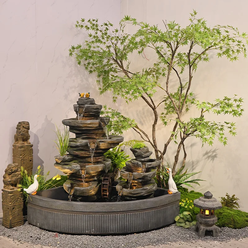 Immagine 4: Decorazione acquatica per laghetto da giardino, rocce e bonsai per balcone, ornamento acquatico da esterno per giardino