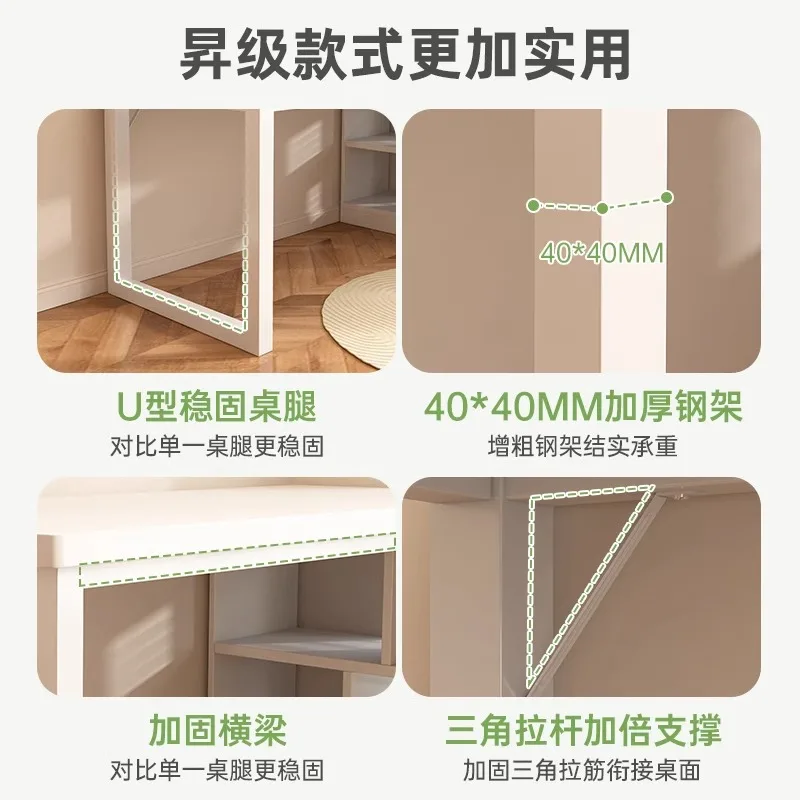 L - Shaped Corner Desk with Bookcase - Integrated Student Home Writing Table for Bedroom