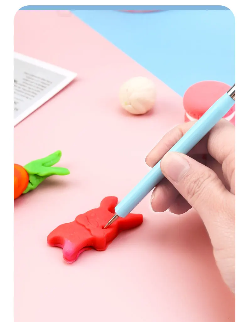 Ultraleichter Ton-Doppelkopf-Stift mit weicher Spitze, Gummi-Punktierstift für Keramik und Kunststoffmalerei – Detail 13