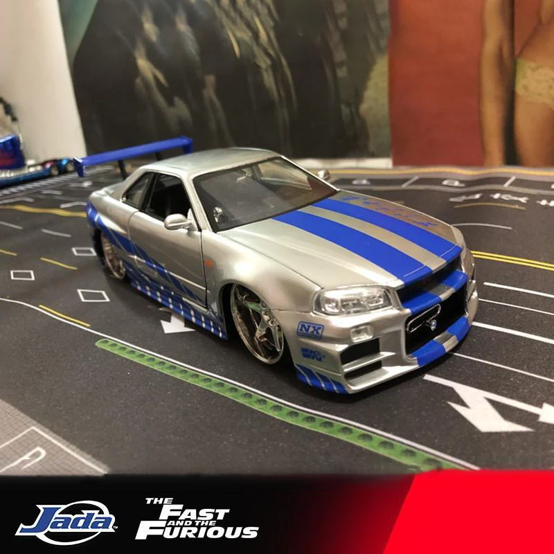 Jada 1:24 Supra GR Nissan GTR R34 Honda Subaru WRX Lykan Alloy Scale Car Fast & Furious Model Car Diecast Metal Toy Vehicle Gift