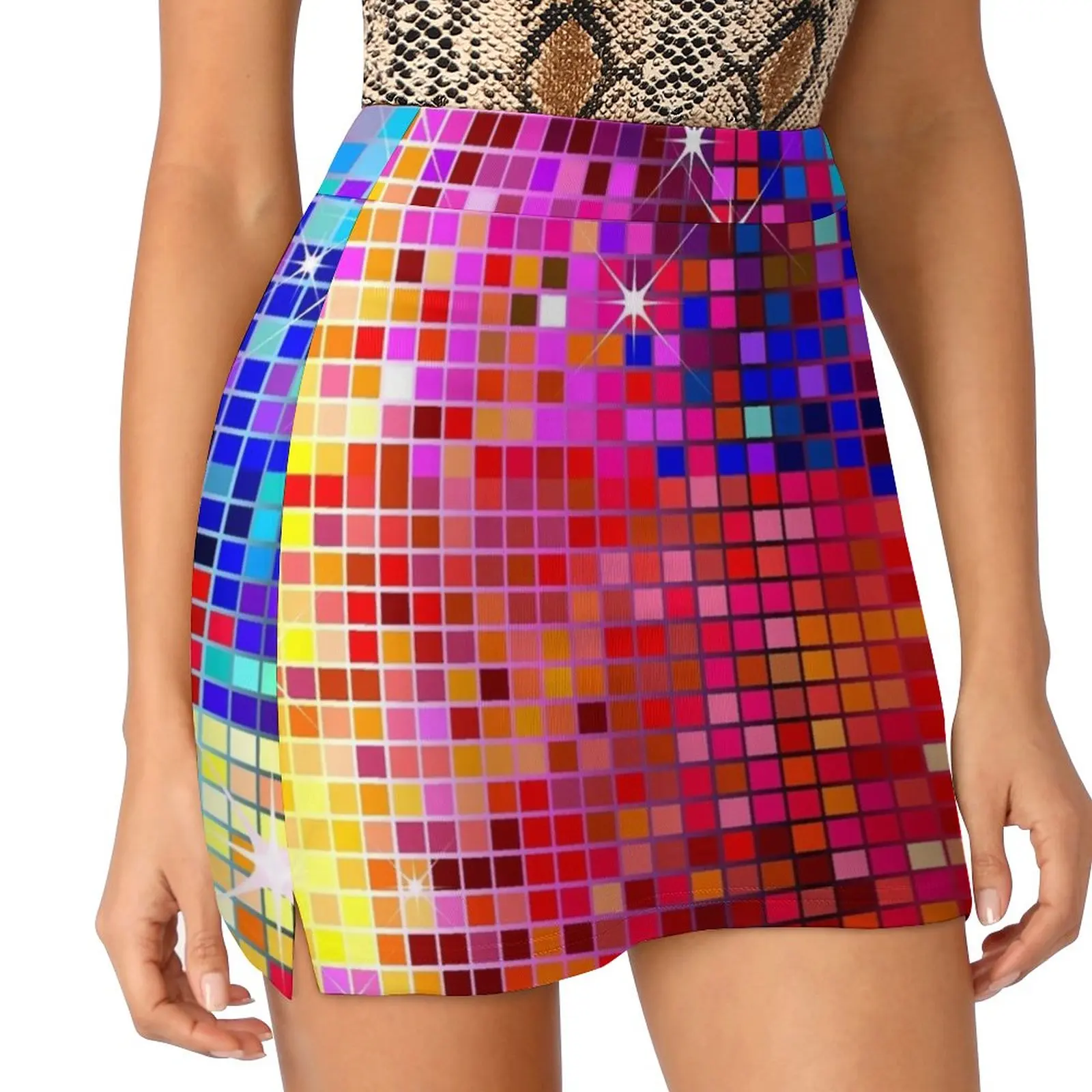 

Image Of Colorful Sequins Look-Disco Ball Image Korean Fashion Skirt Summer Skirts For Women Light Proof Trouser Skirt Sequins