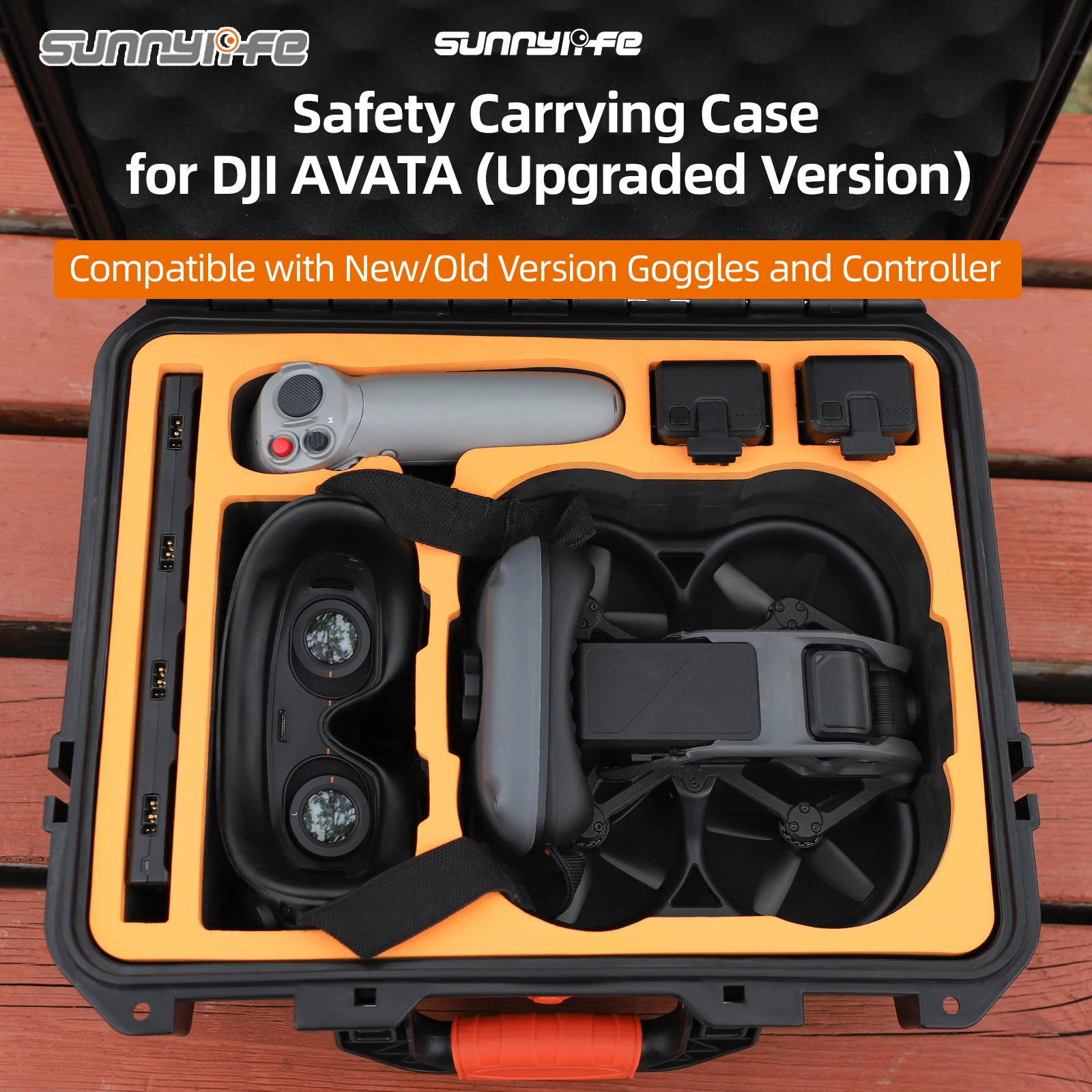 Sunnylife Upgraded Safety Carrying Case Waterproof Hard Case Goggles Integra Bag for DJI Avata Explorer/ Pro-View Combo