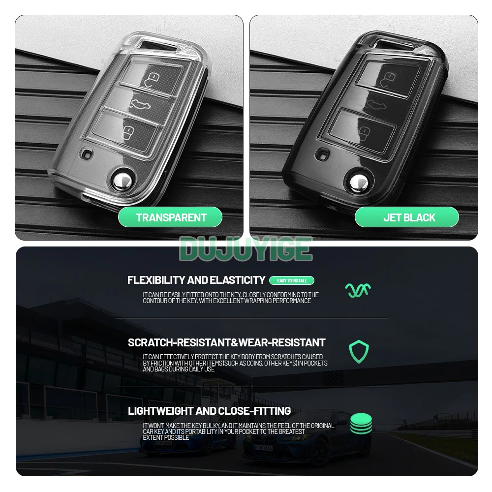 Clear TPU Car Key Case For VW T-Cross Virtus Taigo Nivus Taos Tayron Saveiro Key Fob Cover Protector Shell Auto Accessories - view 2