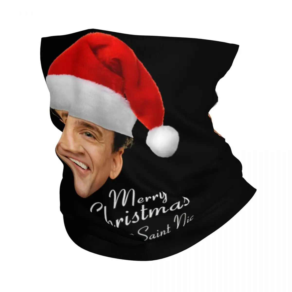 맞춤형 산타 니콜라스 케이지 겨울 헤드밴드 넥 워머 남녀 하이킹 캠핑 튜브 스카프 메리 크리스마스 프롬 세인트 닉 페이스