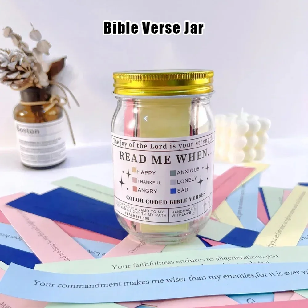 Colorful Bible Verses Jar Emotions And Feelings Color Coded Scripture Jar Different Moods Scripture Cards Handmade