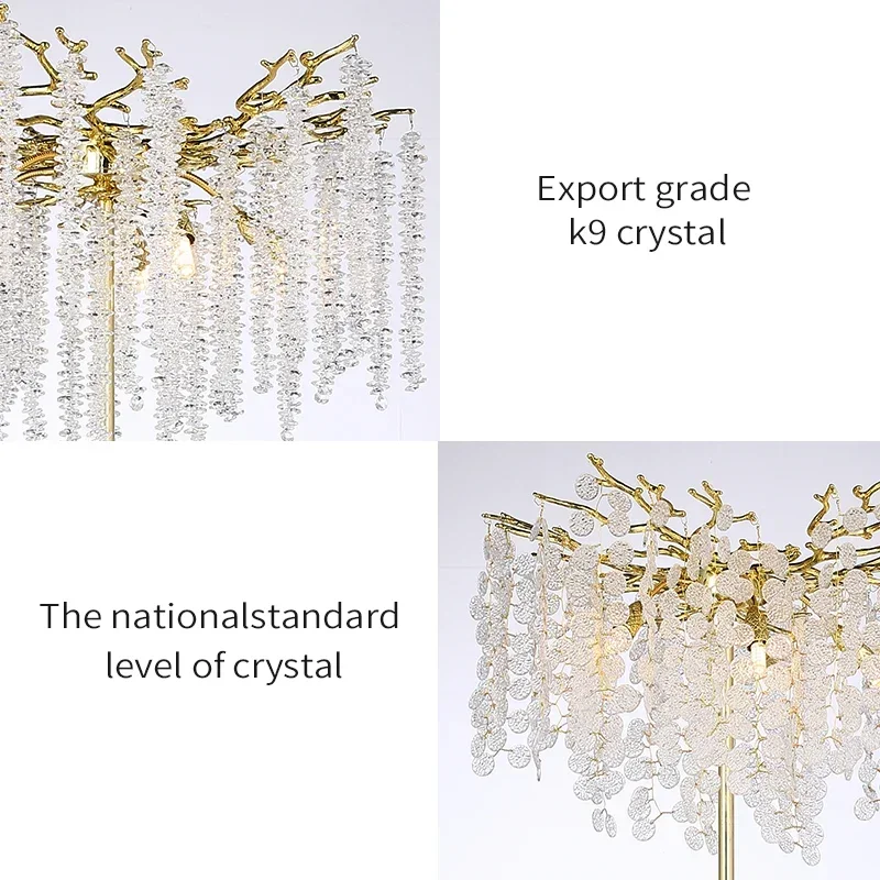 Luxury Crystal Floor Lamp 150cm Modern LED Floor Light for Living Room Indoor Lighting Bedroom  Room Decor Wedding Floor Lamp image 3