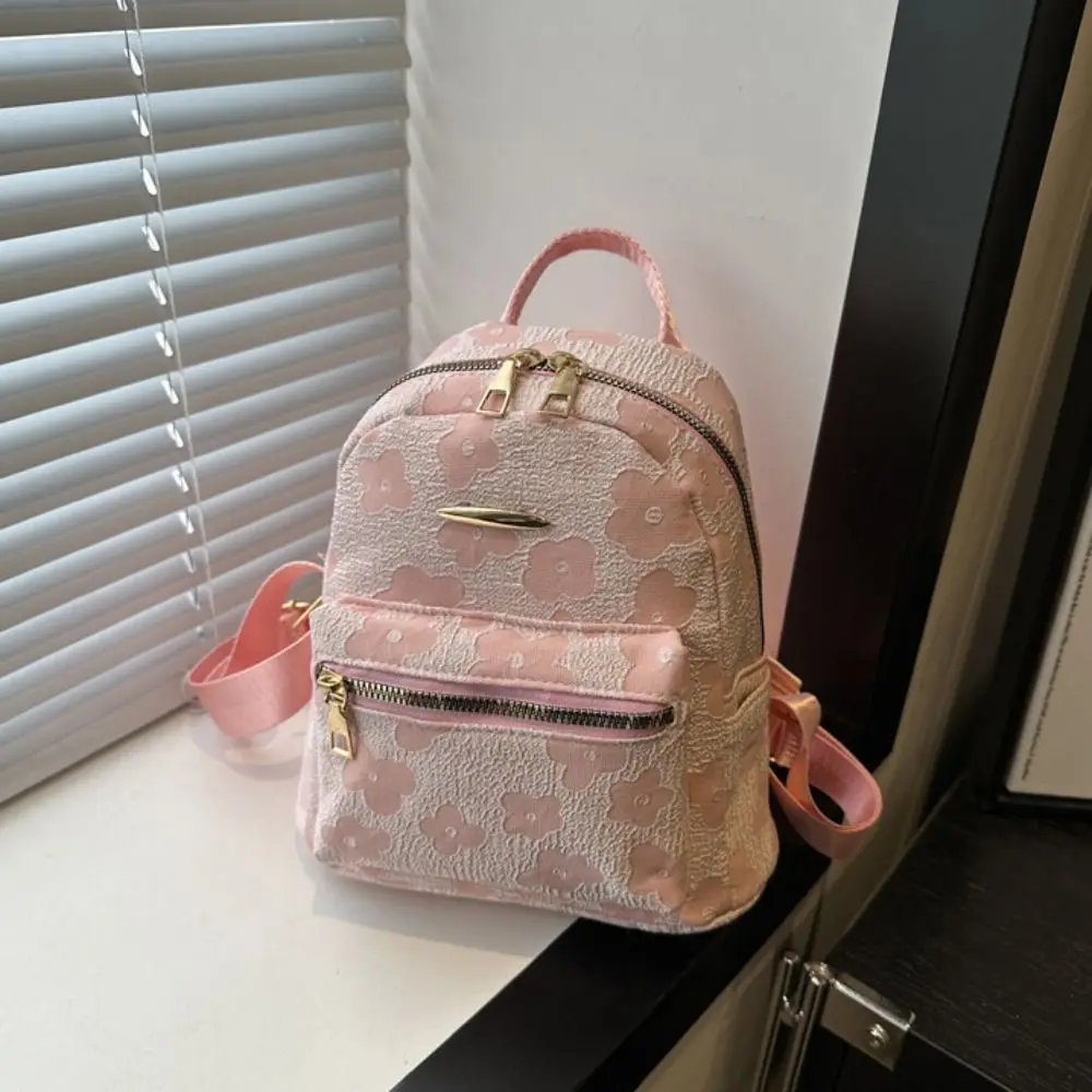 Bonito lona flor mochila floral bolsa estudantes mochila de couro do plutônio estilo coreano flor bolsa ombro viagem