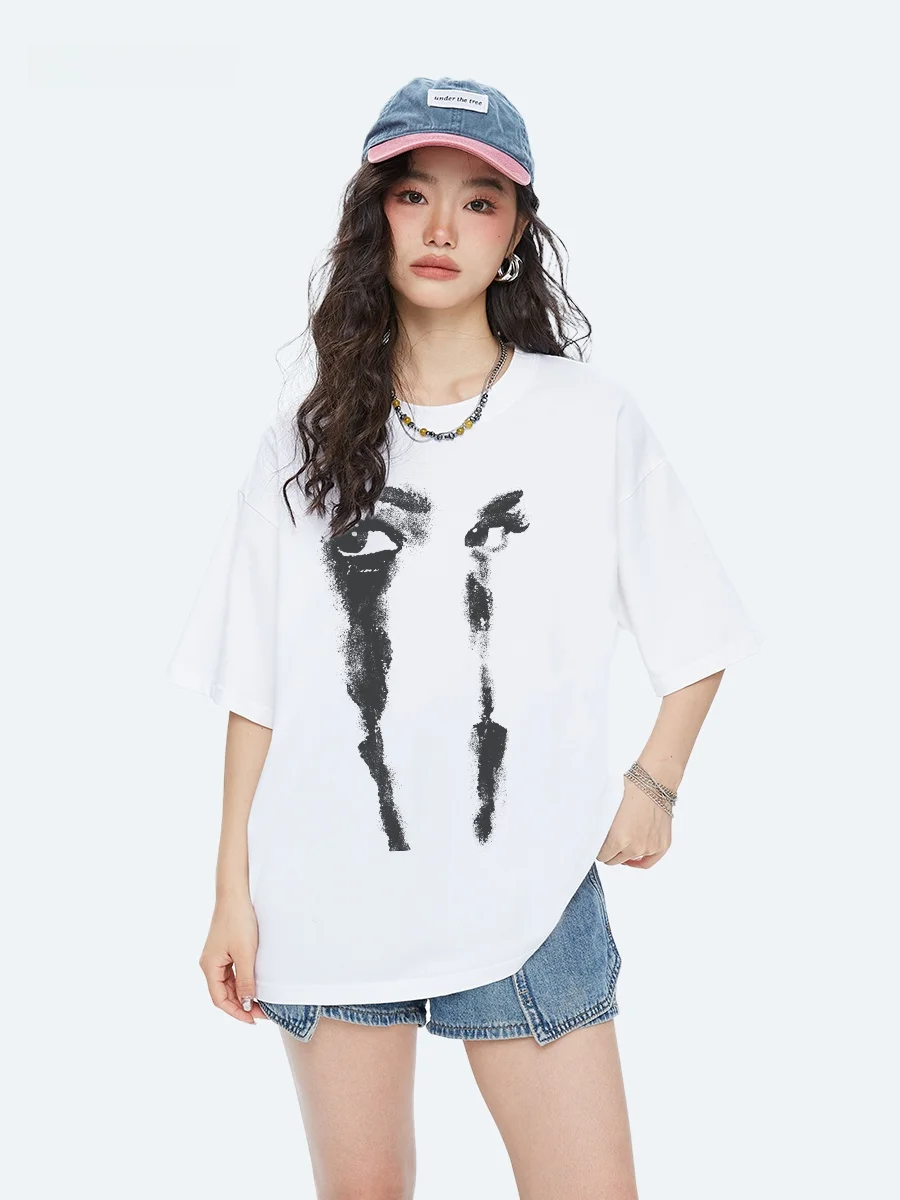 

Capricorn American Retro Pure Cotton Short Sleeve T-Shirt Women's Summer New Trendy Brand Versatile Half Sleeve Top
