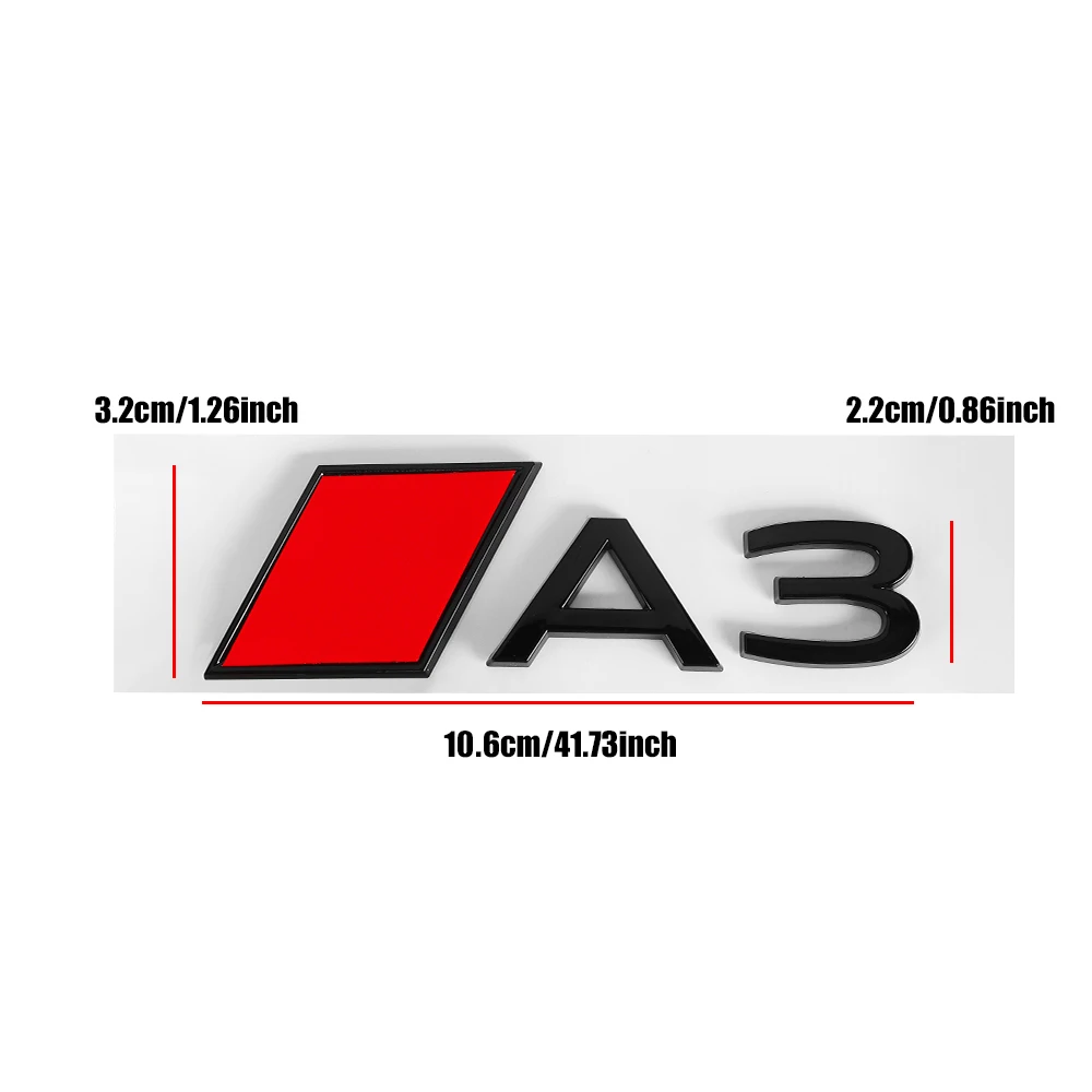 1PC 3D Aluminum RS A3 A4 A5 A6 A7 A8 Letters Emblem Car Rear Trunk Logo Sticker Tail Badge Decal for AUDI Decoration Accessories