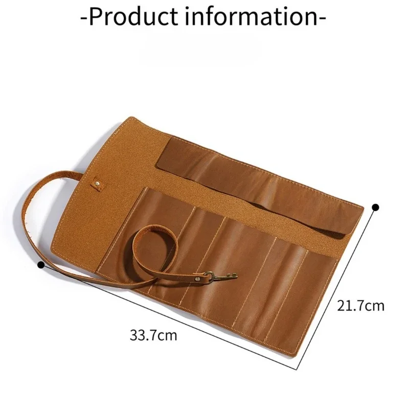 كريزي هورس جلد نشمر الفنان القلم المنظم السفر مقلمة متعددة الأغراض أداة أدوات صغيرة حامل المنظم حقيبة #6