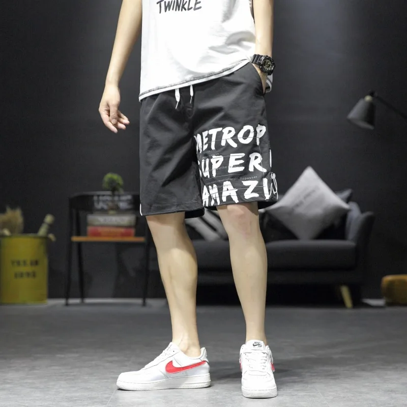 9XL Jumbo Shorts Men Black Summer Plus Size 140KG 8XL 7XL 6XL 5XL Orange Casual Loose Pattern Korean Half Trousers Streetwear