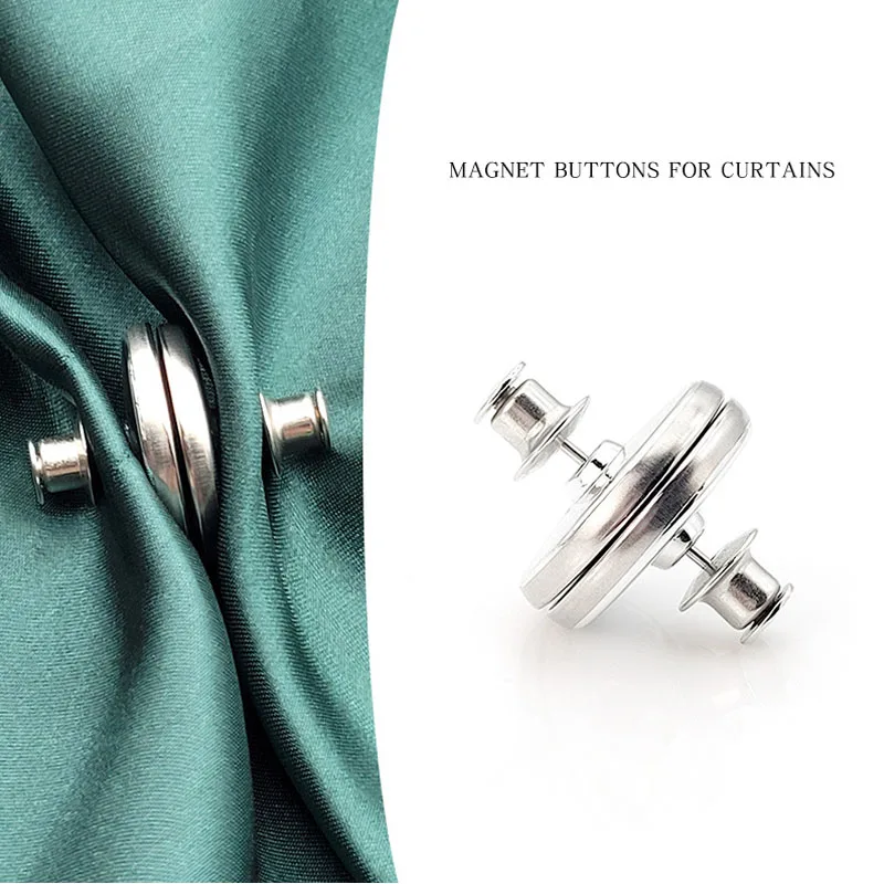 1pc Curtain Magnetic Buttons Detachable Curtain Fixed Clips Prevent Light Adjustment Window Screen Close Magnet Buckle