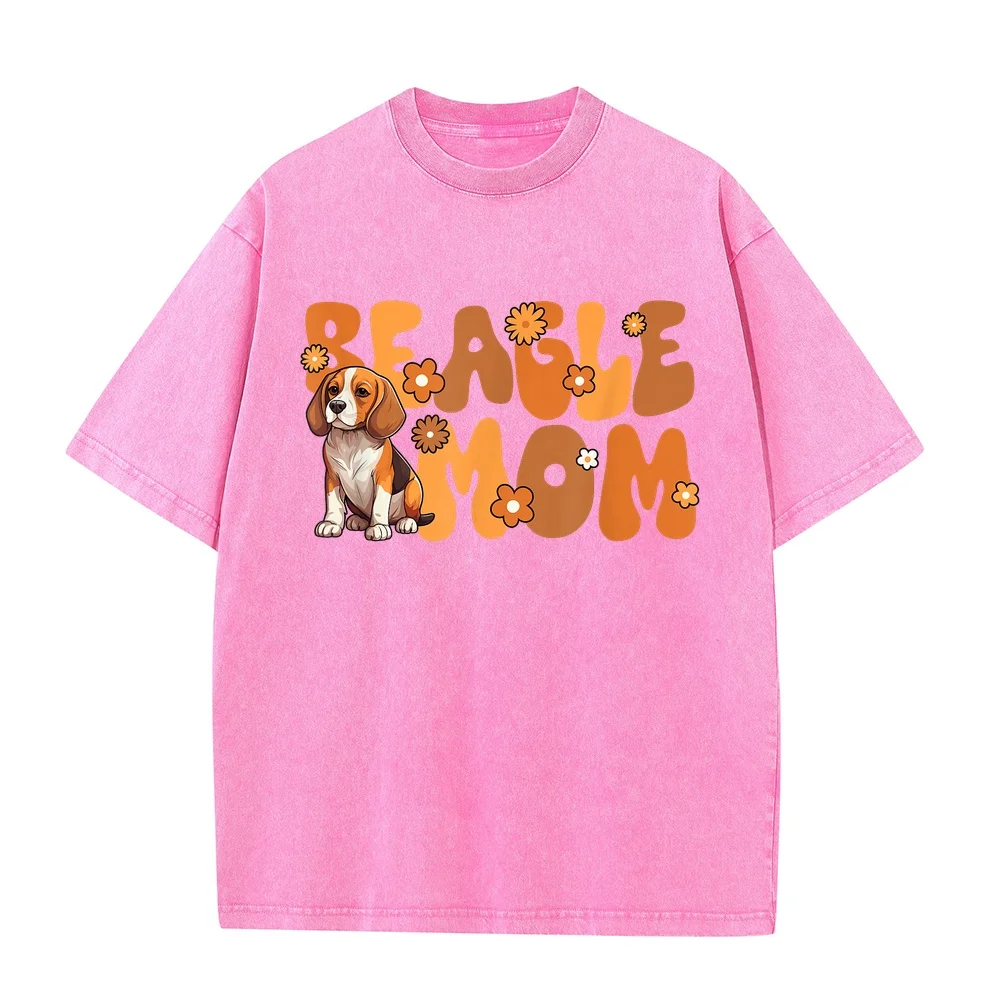 Beagle Groovy World's Best Mom T-Shirt Playeras Para Hombres Футболки Men Daily Multi Color Street Wear 100 Cotton Dog Dad
