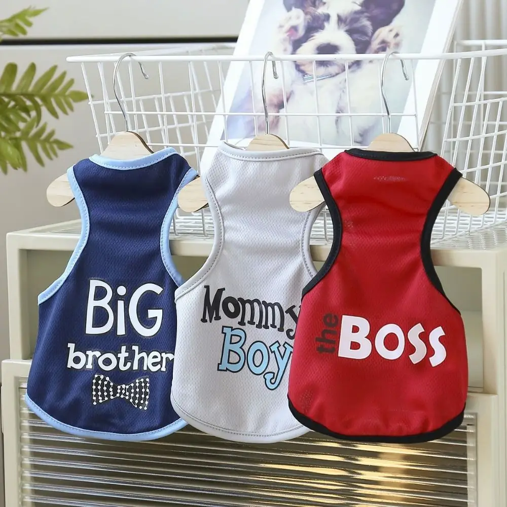 Soft Dog Thin Style Printed Vest Fashion Breathable Comfortable Pet Dog Sports Clothes Polyester Teddy Vest T-shirts Summer