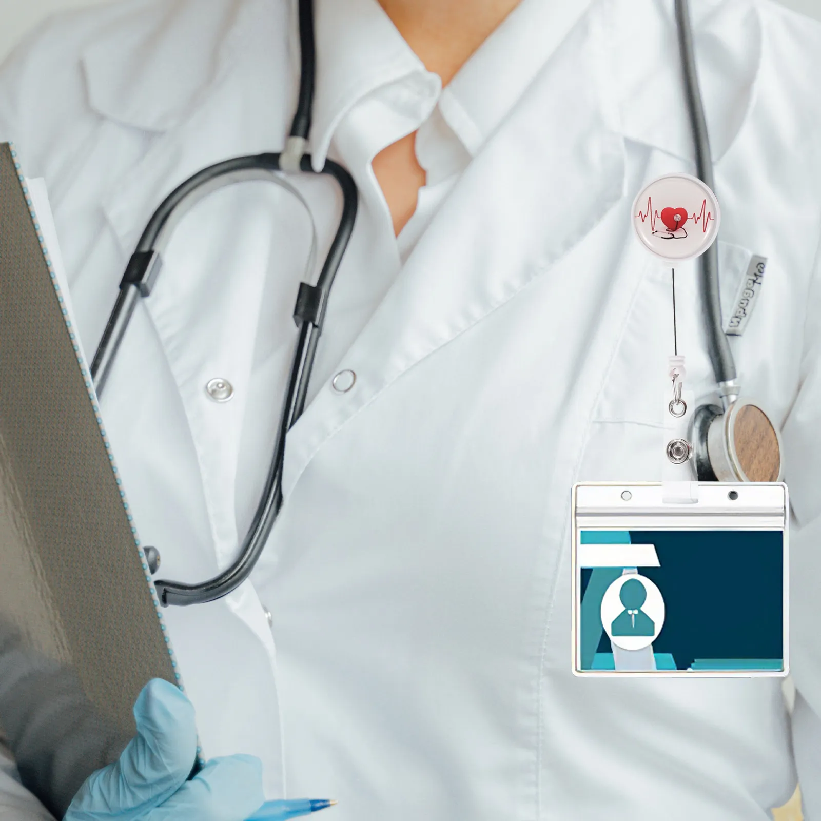 

2 шт. Выдвижные держатели для бейджей медсестры, легкие зажимы-органайзеры для рабочих пропусков, брелоков и многофункциональных карт