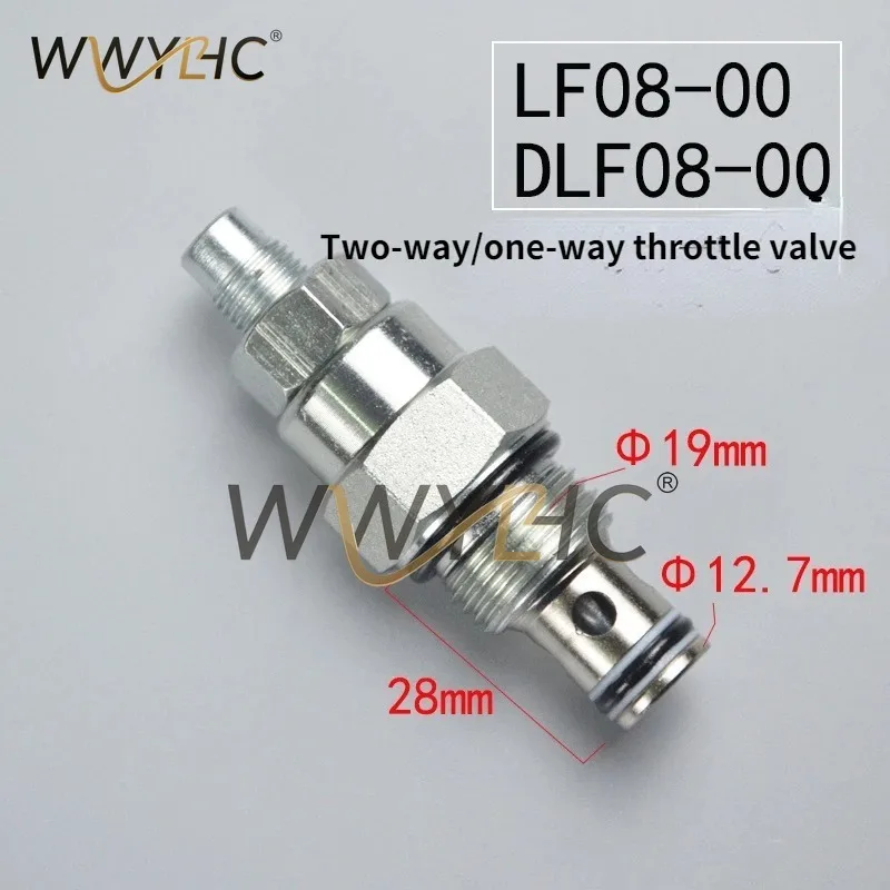 Suitable for Threaded Cartridge Hydraulic Adjustable Single and Two-way Throttle Valve LF08-00 DLF08-00 Flow Control NV08