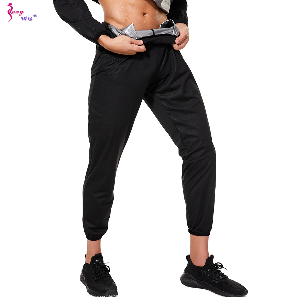 SEXYWG-pantalones de Sauna para hombres, mallas de sudor calientes para perder peso, pantalones adelgazantes quemagrasas, ropa deportiva de Fitness,