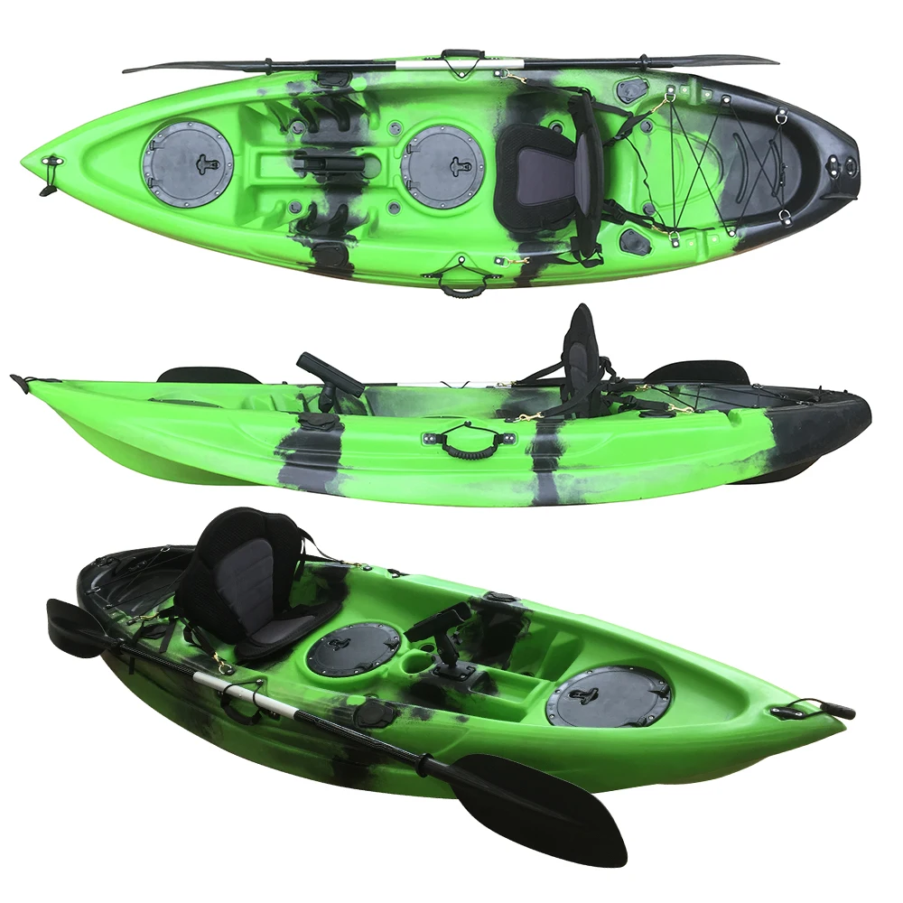 Vicking 10FT Single Person HDPE Sit-On-Top Kayak Paddle Holder Rivers Lakes Touring Fishing Surfing Durable Lightweight
