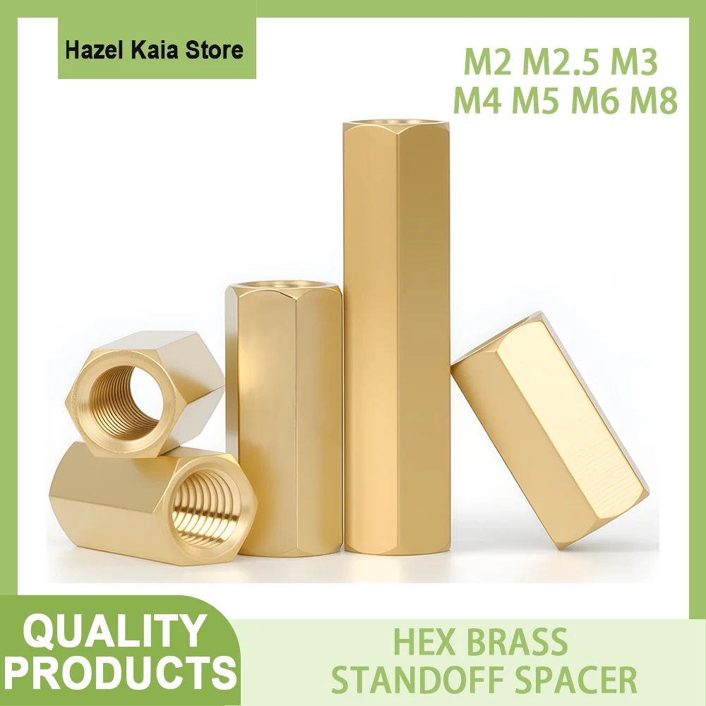 Brass Motherboard Hex Threaded Standoff Spacer Female to Female PCB Support Pillar  Hexagon PCB Spacer  Hollow M2M2.5 M3M4M5M6M8