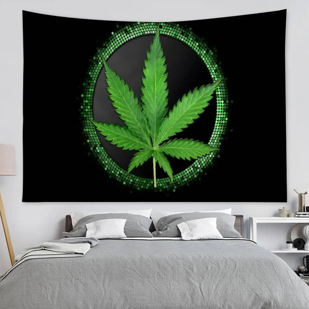 Weed Leaf Chart Tapestry Art Science Fiction Room Home Decor Cheap Hippie Wall Hanging