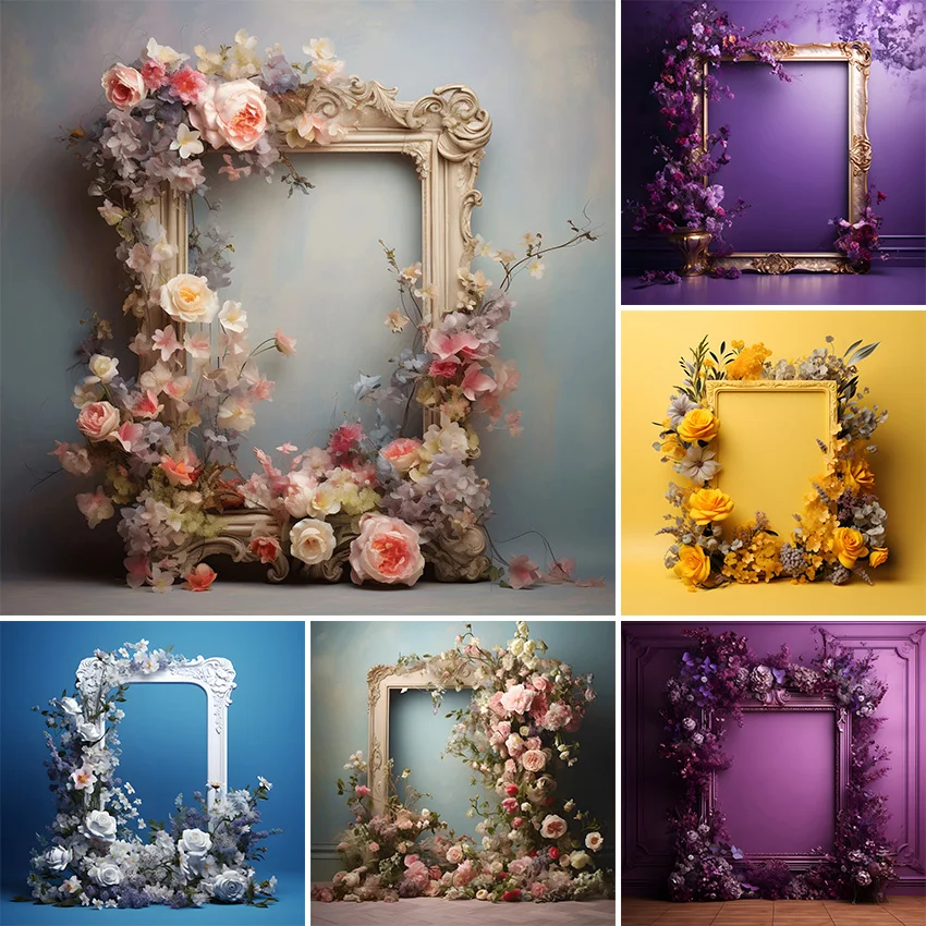 

Винтажный фон для фотосъемки с цветочным узором, текстурированная стена, фон для портретов на день рождения, для беременных, свадеб, декор для фотостудии