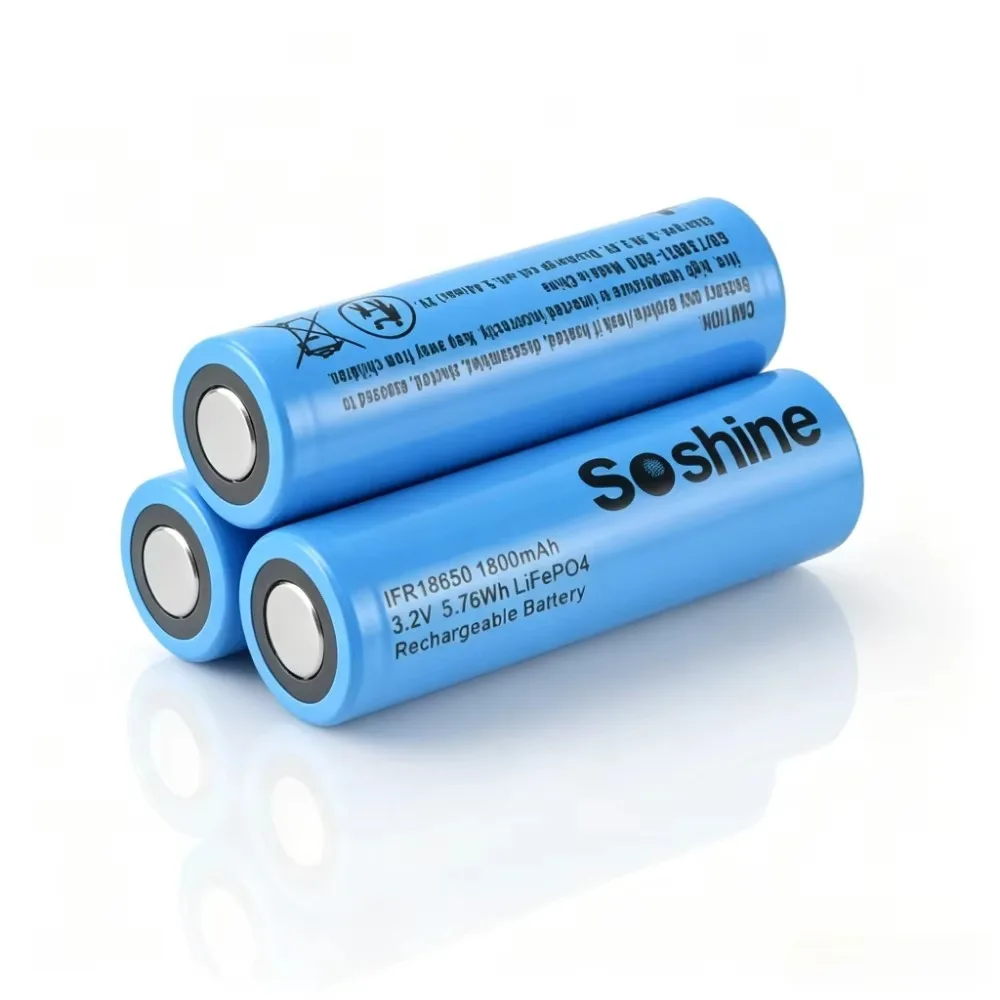 Bateria Soshine 3,2 V 18650 LiFePo4, bateria akumulatorowa 3,2 V 1800 mAh, baterie 18650 1800 mAh do ładowania, 2000 cykli, wysoka jakość. — zdjęcie produktu 3