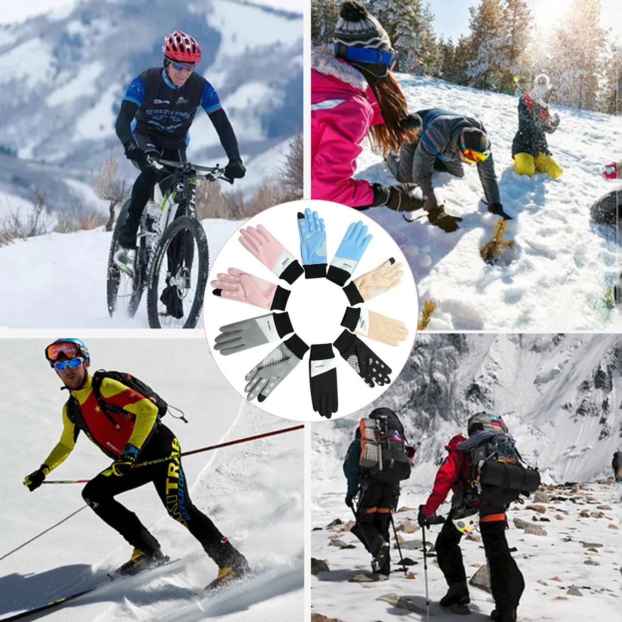 1 Paar Winterhandschoenen Vrouwen Mannen Ski Sneeuw Handschoen Thermisch Warm Touchscreen, Voor Hardlopen, Fietsen, Fietsen, Wandelen, Rijden, Wandelen, Typen