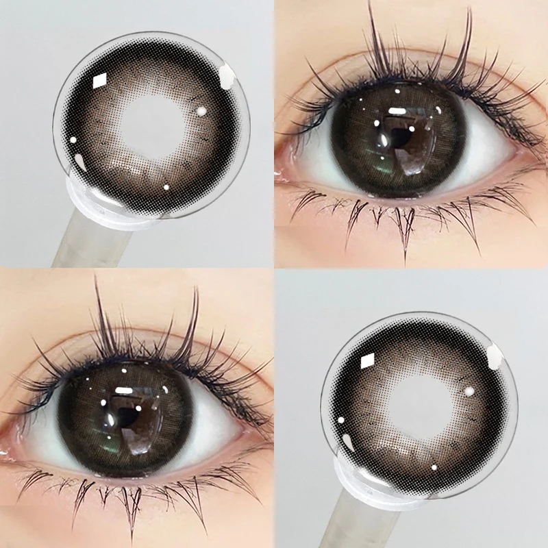 YIMEIXI 1 Pair Brown Eye Lenses Korean Natural Lenses Color Contact Lenses Eyes with Degree Gray Beautiful Pupil Fast Shipping