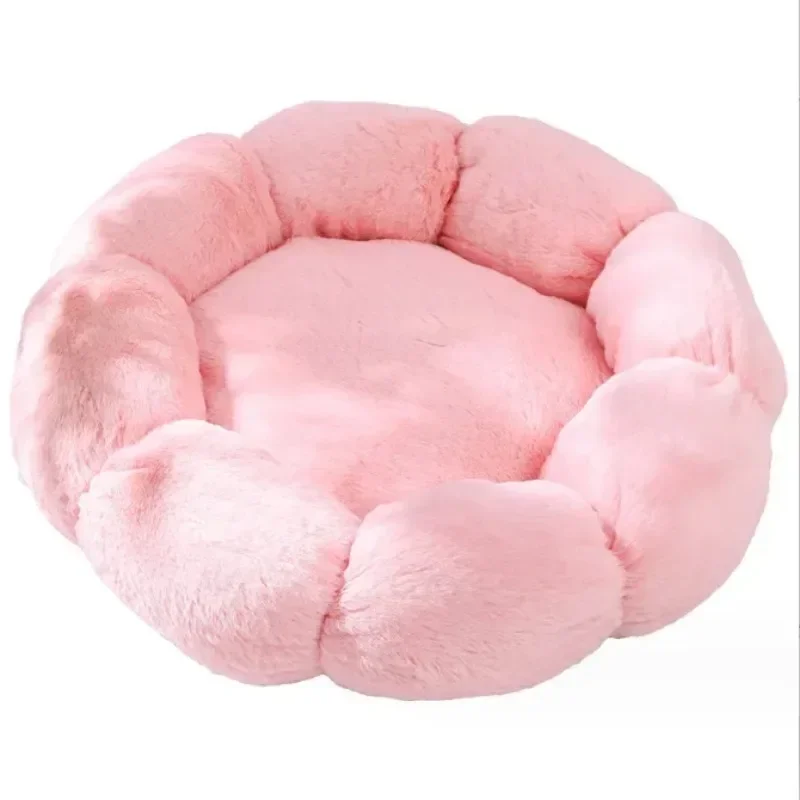 Cat Bed Soft Plush Round Calming Warm Pet Sleeping Cushion Small Dog Puppy Bed Indoor Comfortable New Home For Cats Kittens Anim