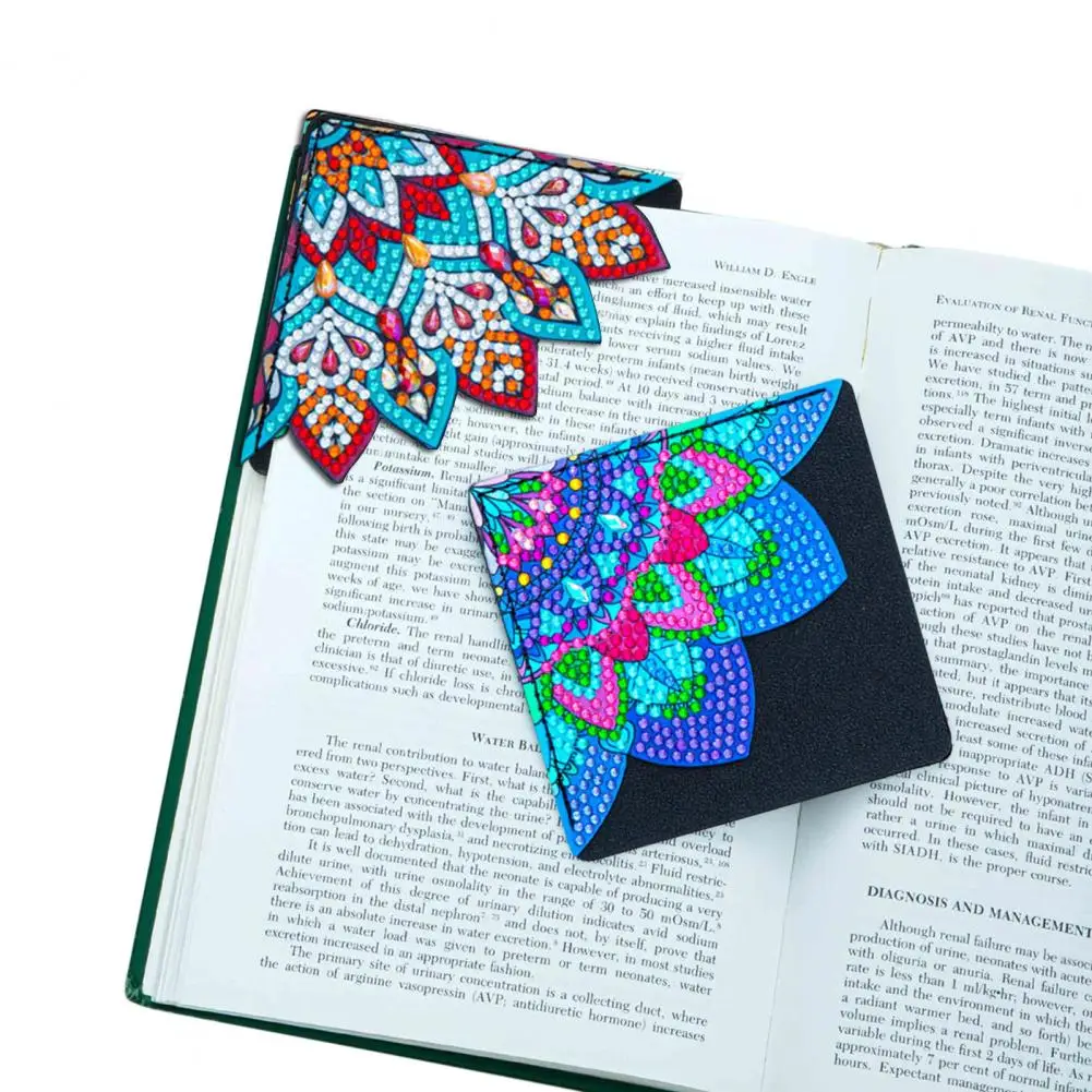 Funkelnde Ecke Lesezeichen bunte Blume Diamant Malerei Lesezeichen DIY Handwerk für Buch liebhaber Kinder Anfänger Studenten Diamant