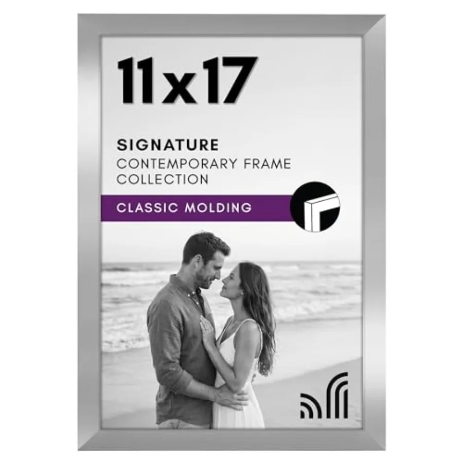 11x17 Picture Frame with Shatter-Resistant Glass - Signature Collection - Gallery-Style Frames Made of Engineered Wood - Photo