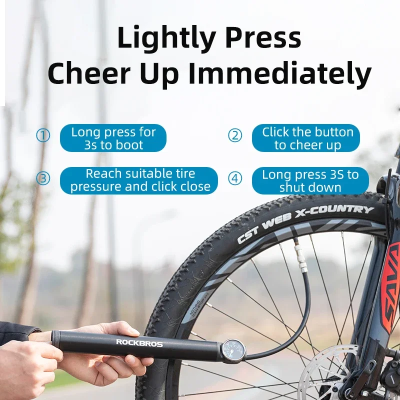 Electric High Pressure Aluminum Alloy USB Charging  cycling portable bicycle electric pump