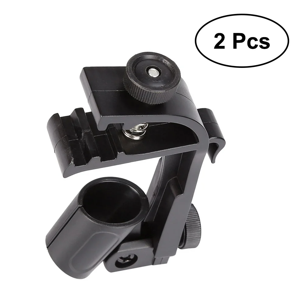 

2Pcs Adjustable Drum Microphone Clip Black Shockproof Metal Holder Gear Anti-Slip Stable Height Inclined Mount for Microphones