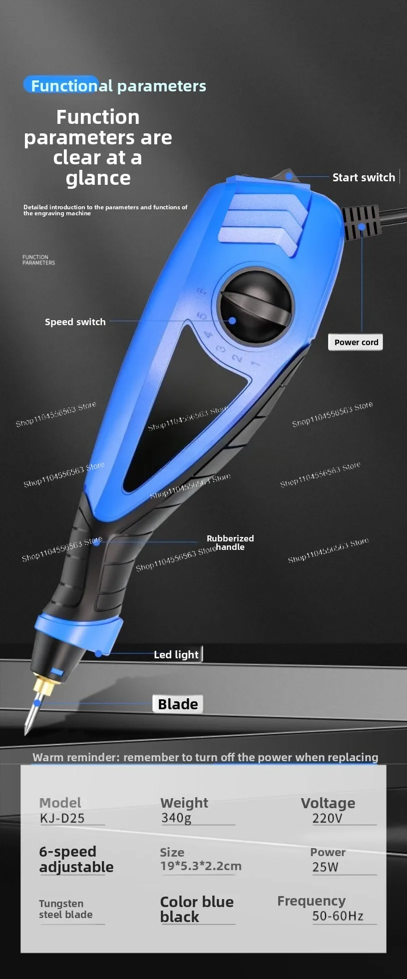 Small Electric Engraving Pen, Stainless Steel Metal Marking Machine, Stone Concrete Test Block Engraving Tool