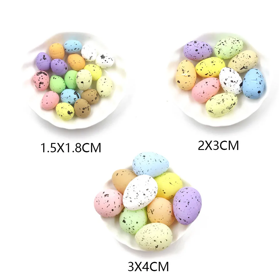 50/100pcs Foam Easter Eggs Colorful Foam Eggs Bird Pigeon Eggs For Home Party Decor DIY Craft Kids Gift Favor Easter Decoration