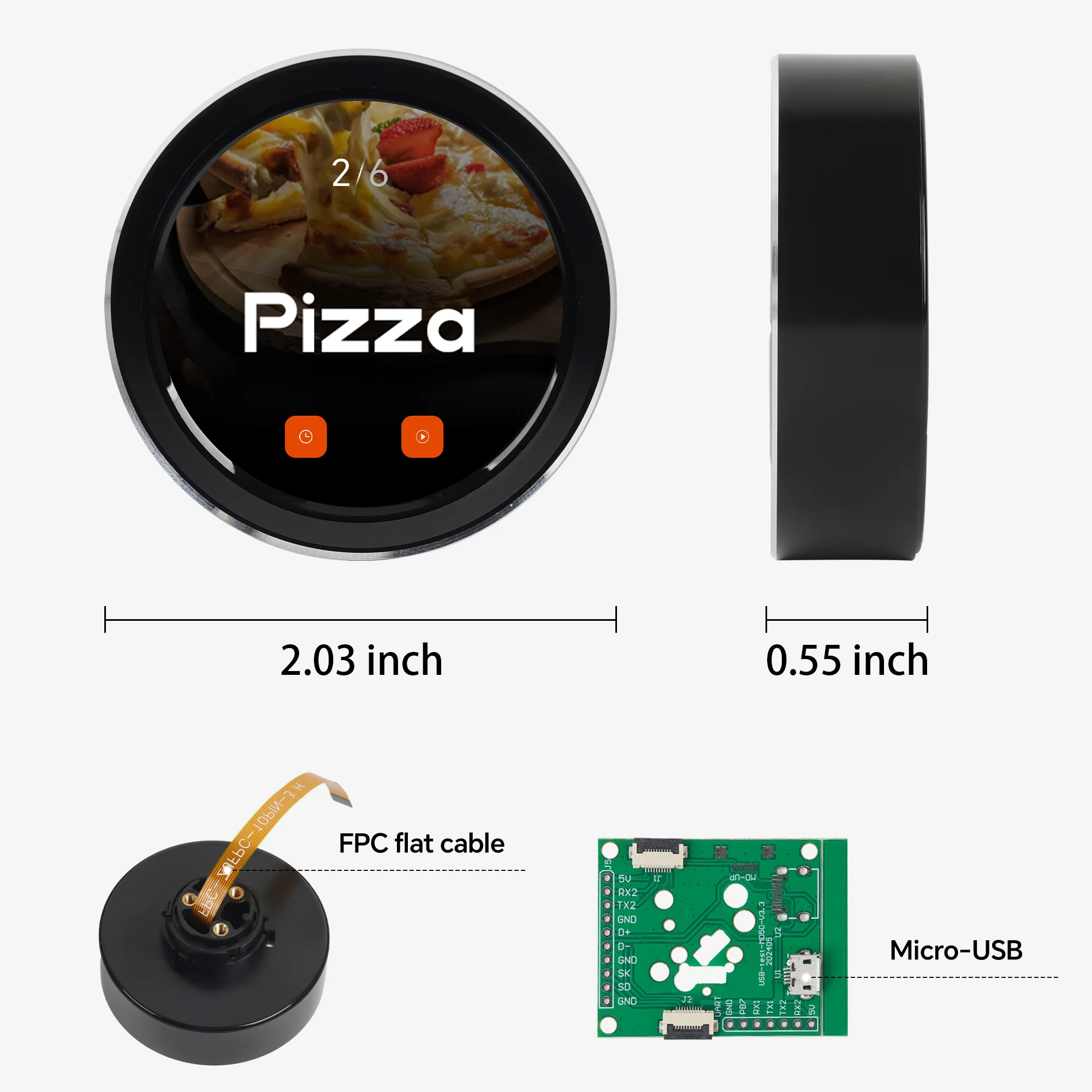 ESP32 S3 1.5 Inch 466*466 Round AMOLED Knob Display Touch Screen Ar-duino LVGL WIFI BLe Uart Smart Module
