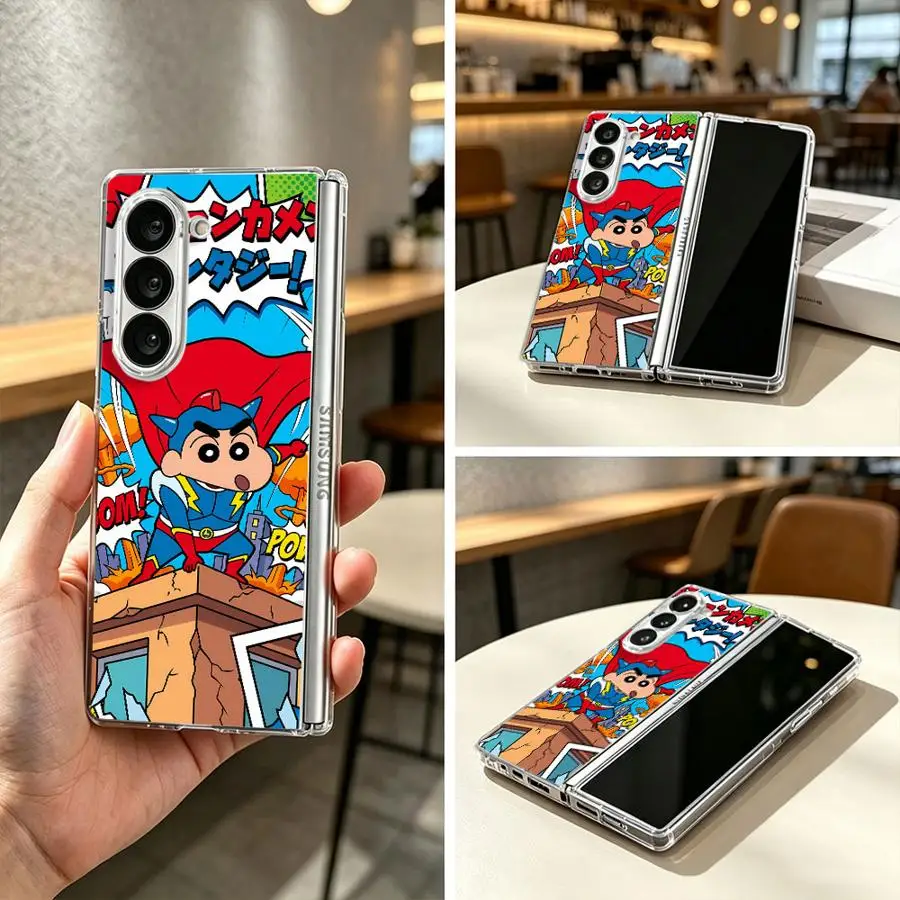 Superpower Shin-Chans Case for Samsung Galaxy Z Fold 8 Ultra Z Fold 7 6 5 4 3 ZFold4 ZFold5 ZFold6 ZFold7 ZFold3 Back Phone