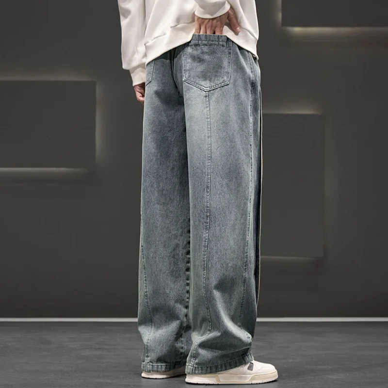 Autumn New Wide Leg Washing Jean Pants Men Trousers Neutral Loose Casual Street Fashion Oversized Jeans Outdoor Fashion Pants