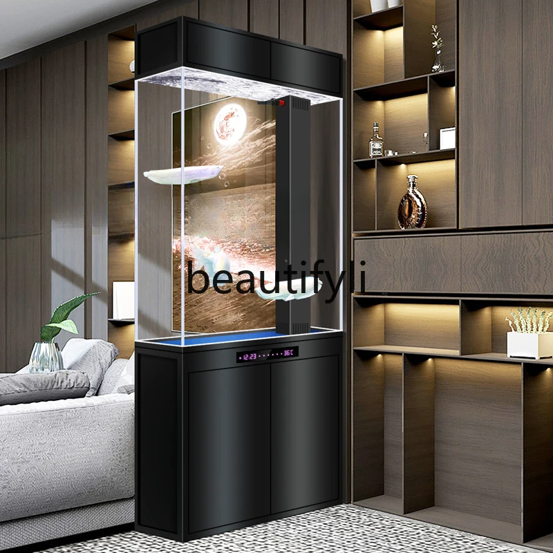 Living room entrance entrance cabinet modern light luxury office partition bottom filter aquarium free of water change