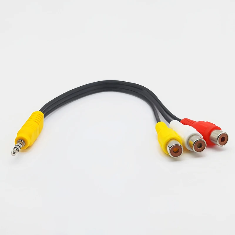 DC3.5MM To Jack 3 RCA Cable Video Component AV Adapter Cable For TCL TV Red White And Yellow Female