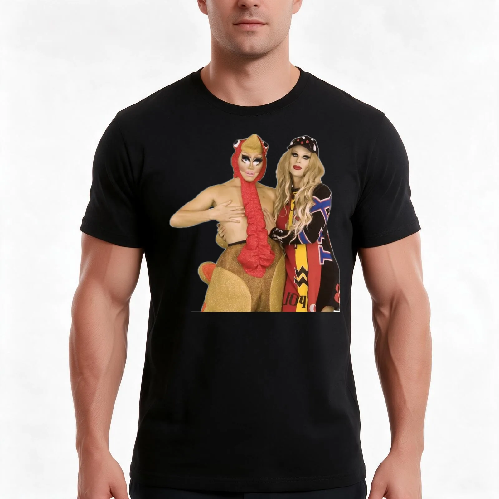 UNHhhh Thanksgiving Trixie and Katya T-Shirt, Summer Casual Cotton Tee, Oversized Streetwear Tops, Vintage Graphic Print