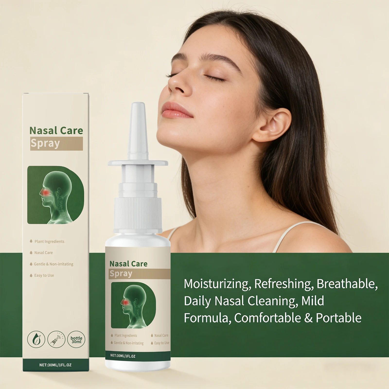 Nasal Care Spray Relieve Nasal Discomfort Gentle Cleaning Nasal Non-irritating Soothing Nasal Portable Fast-Acting Relief Spray