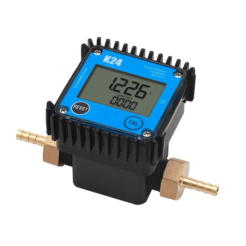 Micro 1/2'' Flow Meter  0.1-7L/Min Geared Digital Display Diesel Hydraulic Oil with pagoda 6mm 8mm 10mm 12mm 20mm