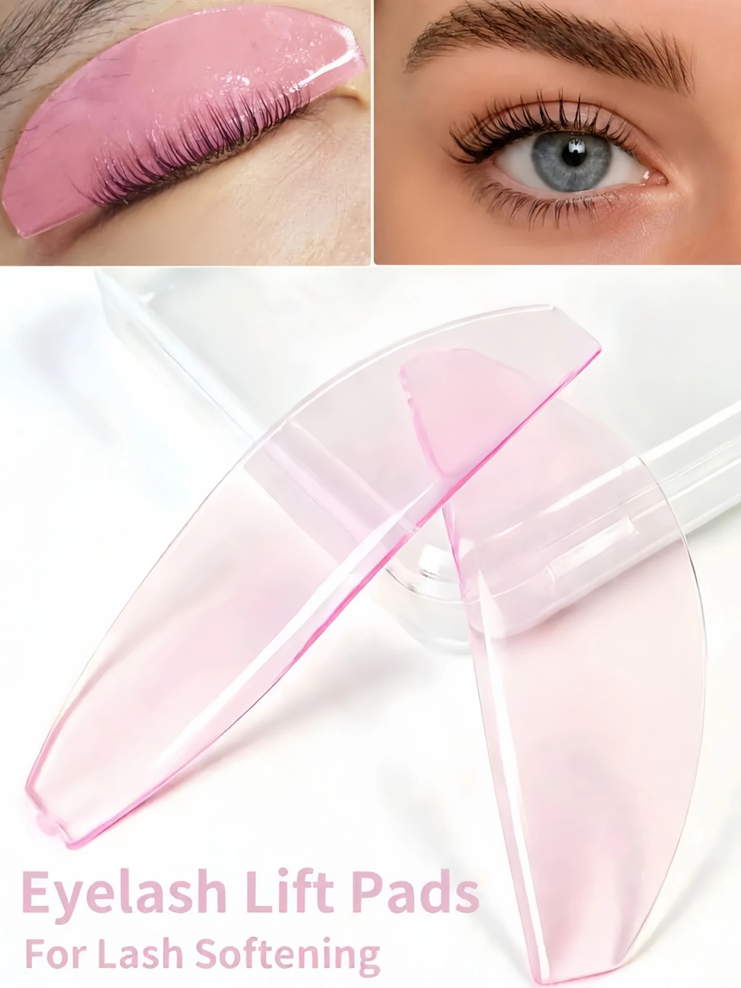 Lomansa Koreanisches Wimpernlifting-Schutzset, 4/8 Stück, selbstklebende Silikonstäbchen, wiederverwendbare Wimpernlifting-Pads zum Wimpernkrümmen und zur Dauerwellen-Laminierung.
