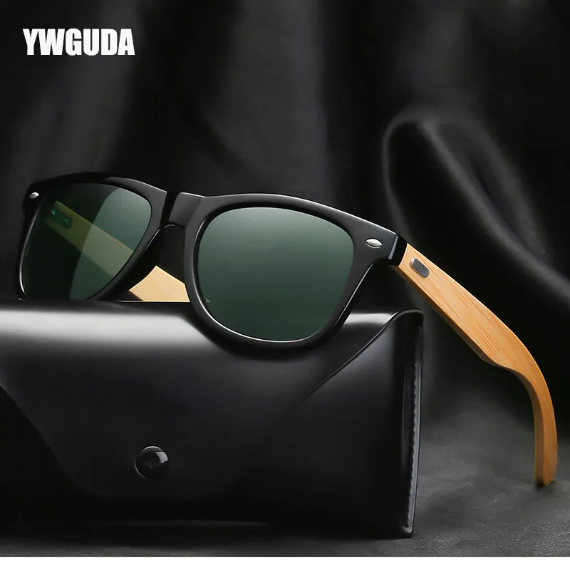 

Hot Fashion Bamboo Wooden Sunglasses For Women Men Handmade Natural Bamboo Temples Shades UV400 Polarized Wood Sun Glasses